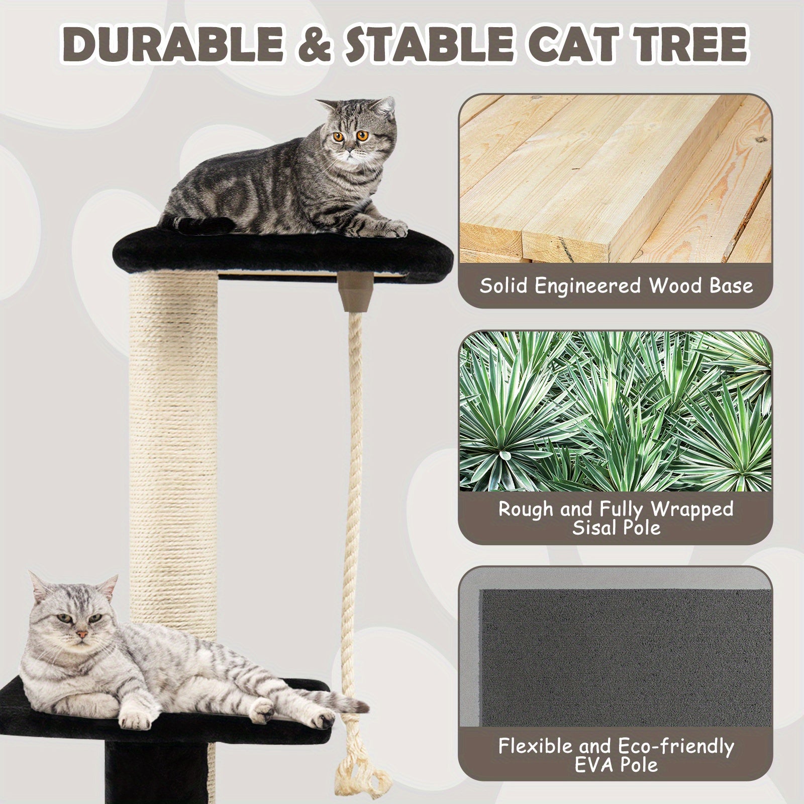 Kleiner Katzenkratzbaum mit Bambushöhle